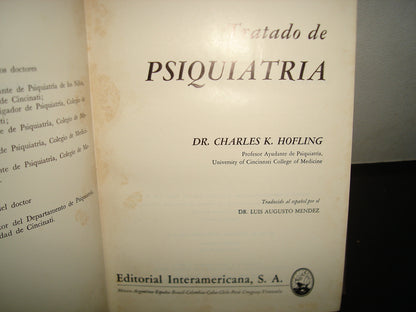 161- Tratado De Psiquiatría - Dr. Charles K. Hofling - Editorial Interamericana, S. A.