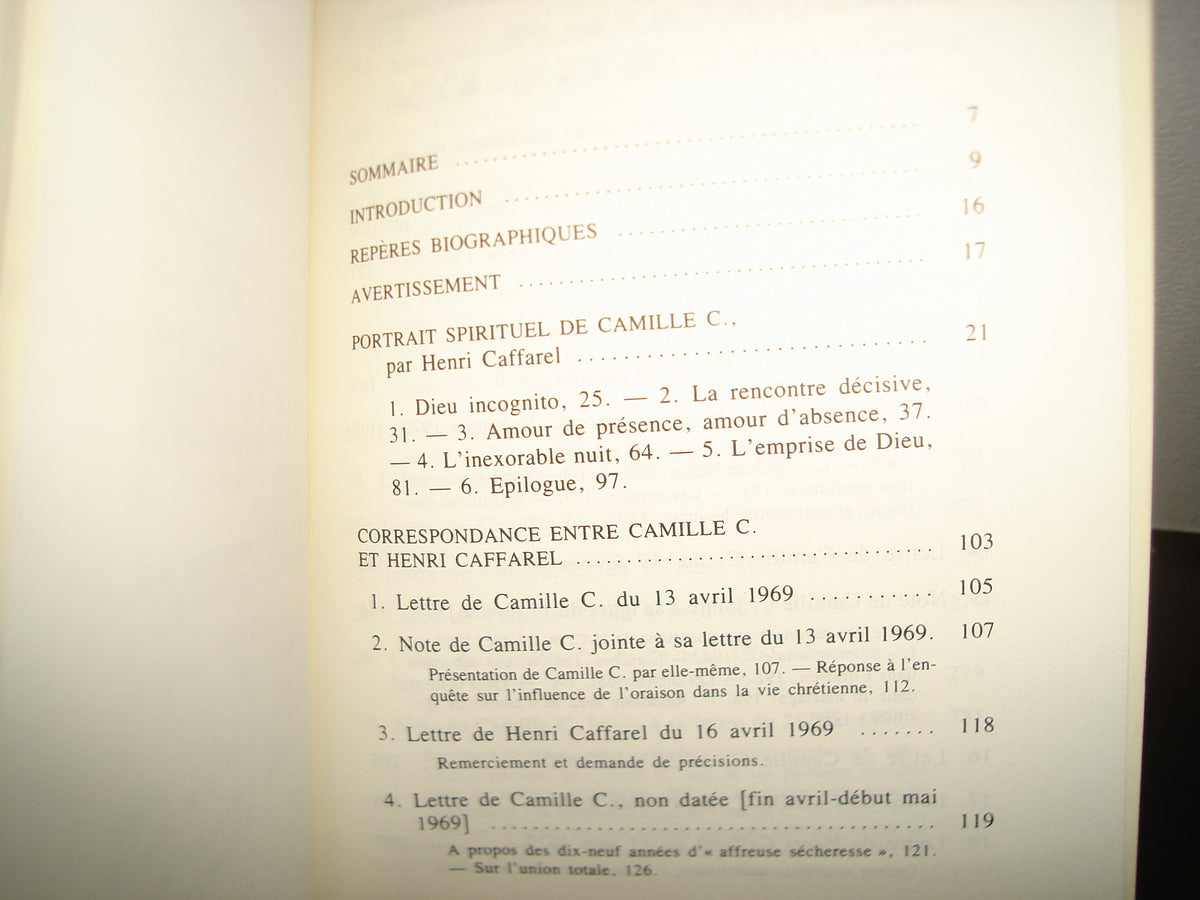 167- Francés - Camille C. Ou L'Emprise De Dieu - Henri Caffarel - Éditions Du Feu Nouveau 1982