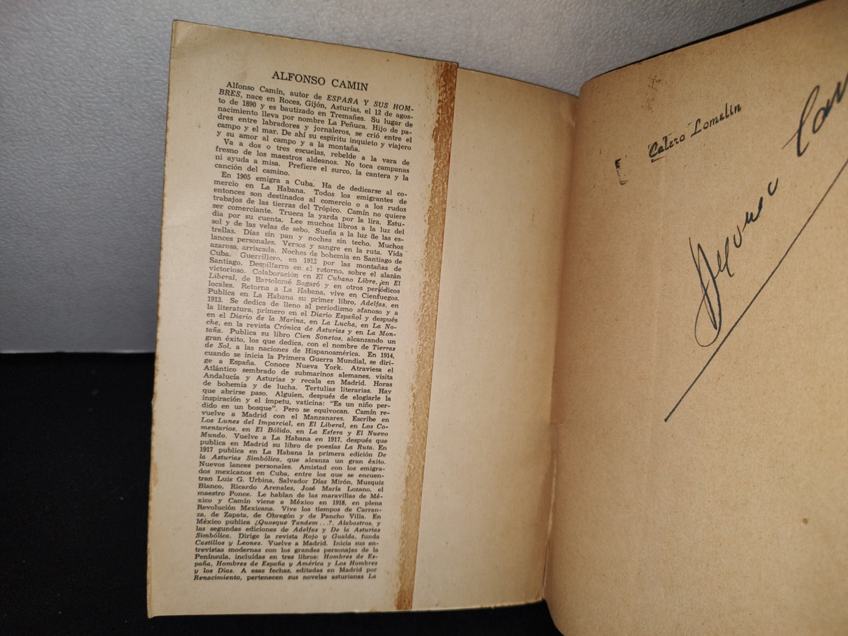 23- España Y Sus Hombres - Alfonso Camín, Revista ”Norte”, México - Primera Edición 1950 - Firmado