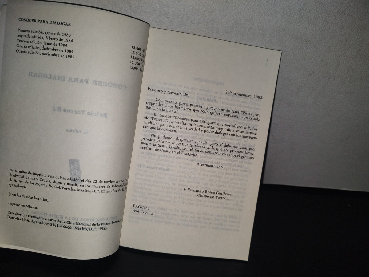 84- Conocer Para Dialogar - Brisio Torres S. J. Obra Nacional De La Buena Prensa A. C. - 1985