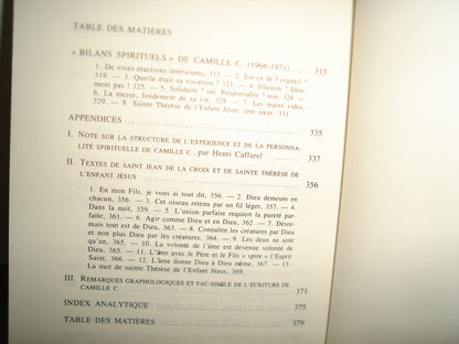 167- Francés - Camille C. Ou L'Emprise De Dieu - Henri Caffarel - Éditions Du Feu Nouveau 1982