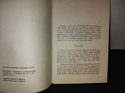 212- Actopan. Official Guide - Instituto Nacional De Antropología E Historia - 1978