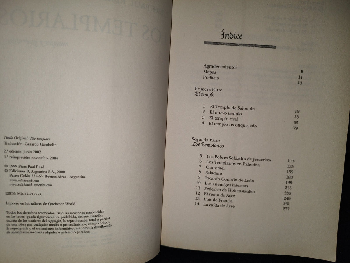 23- Los Templarios. Monjes Y Guerreros - Piers Paul Read - Javier Vergara, Editor - 2004