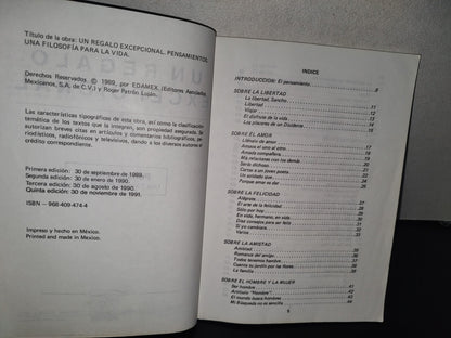 98- Un Regalo Excepcional. Pensamientos, Una Filosofía Para La Vida - Edamex