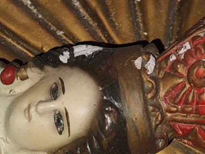 A1- Antigua Escultura Grande De Cerámica. Virgen De Zapopan, Jalisco, México - 60'S - 70'S