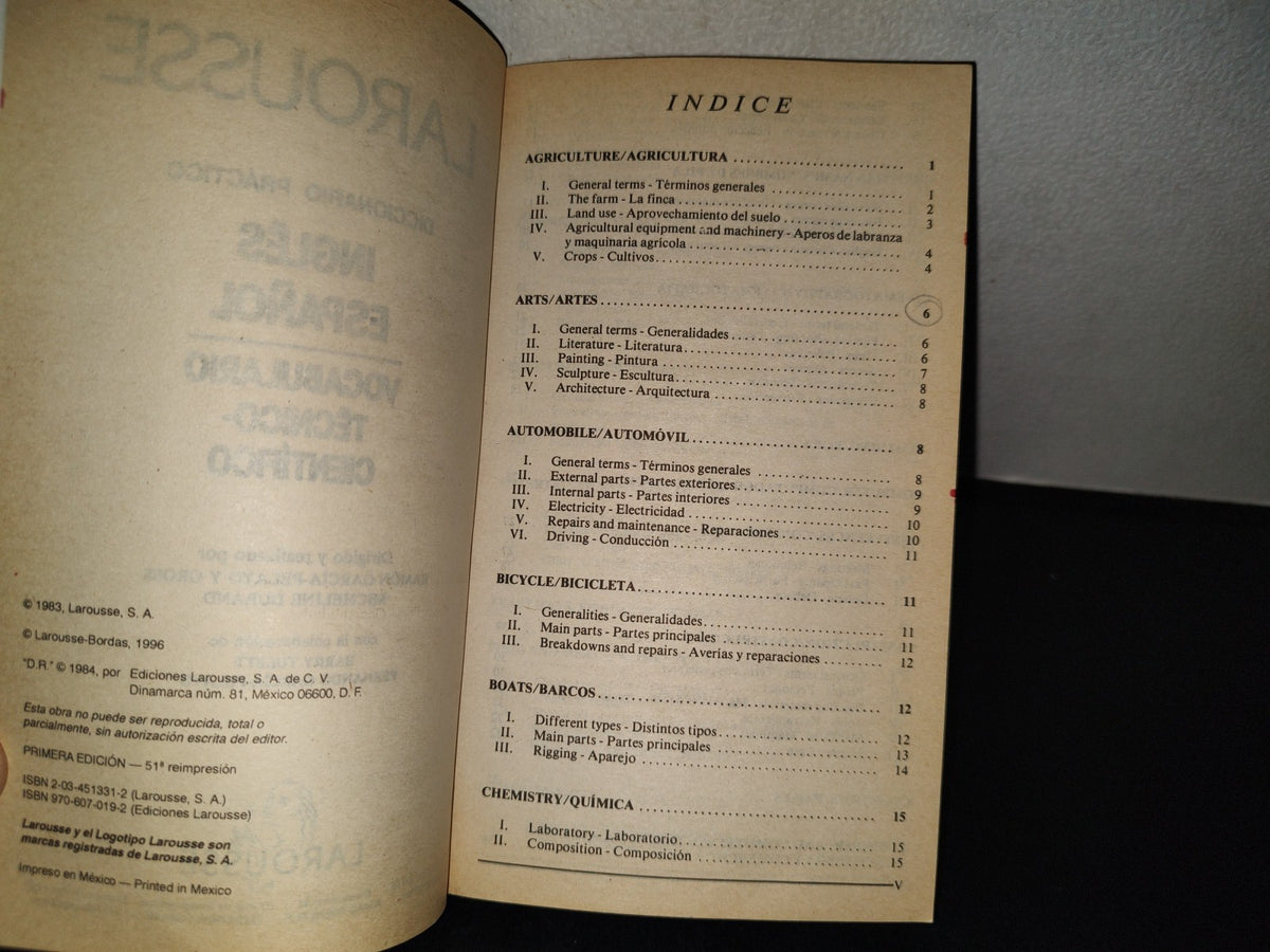 202- Larousse, Vocabulario Técnico-Científico Inglés-Español - 1996