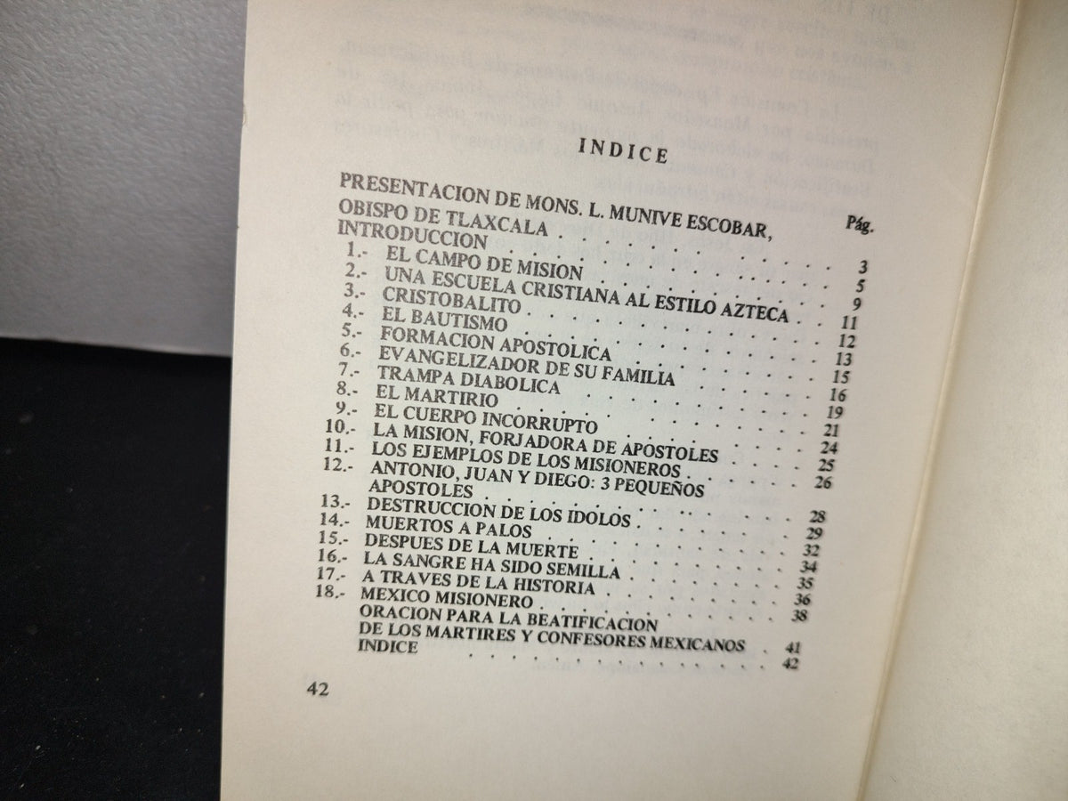 173- Libretillo: Los Mártires De Tlaxcala - P. Vicente Turri - 70's - 80's