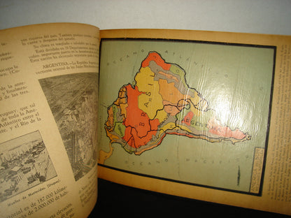 20- Antiguo Libro De Geografía. Continente Americano, Geografía Elemental -José Mateo Rodríguez 1938