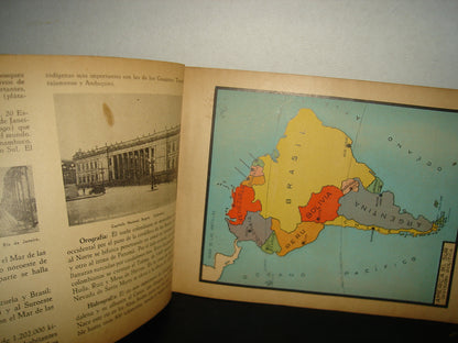 20- Antiguo Libro De Geografía. Continente Americano, Geografía Elemental -José Mateo Rodríguez 1938