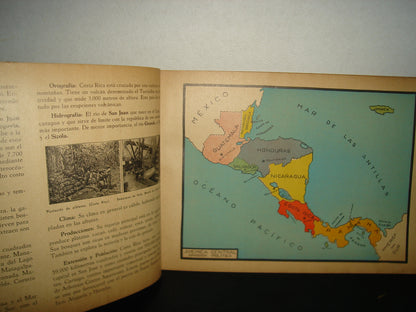 20- Antiguo Libro De Geografía. Continente Americano, Geografía Elemental -José Mateo Rodríguez 1938
