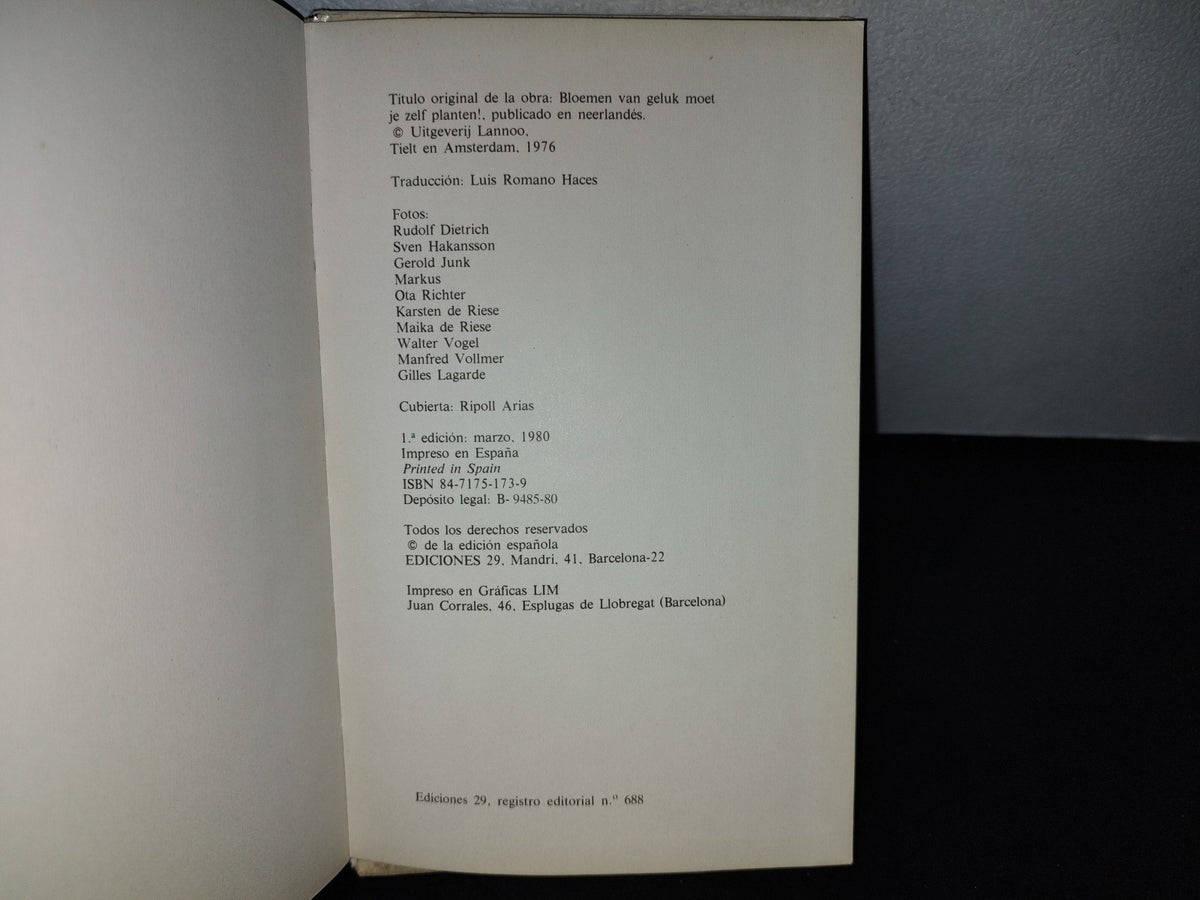 66- Las Flores Del Bien - Phil Bossmans - Ediciones 29 - Primera Edición, Marzo, 1980