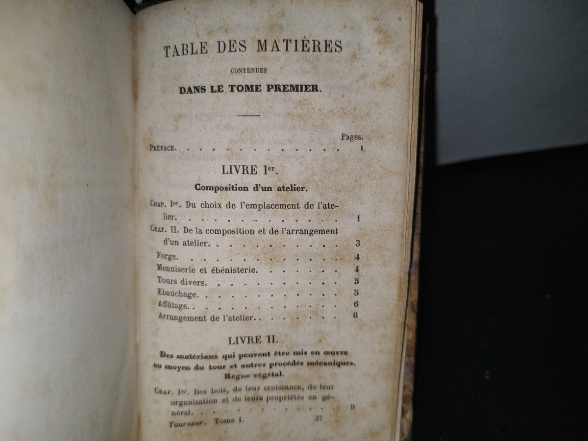 60- Manual Del Tornero / Nouveau Manuel Du Tourneur - Tome Premier - E. De Valicourt - 1872