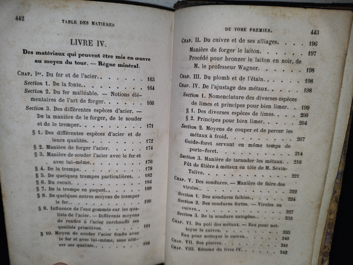 60- Manual Del Tornero / Nouveau Manuel Du Tourneur - Tome Premier - E. De Valicourt - 1872