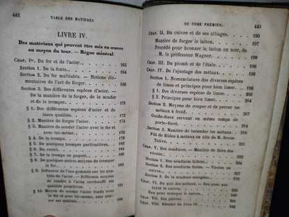 60- Manual Del Tornero / Nouveau Manuel Du Tourneur - Tome Premier - E. De Valicourt - 1872