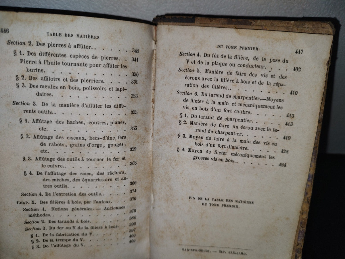 60- Manual Del Tornero / Nouveau Manuel Du Tourneur - Tome Premier - E. De Valicourt - 1872
