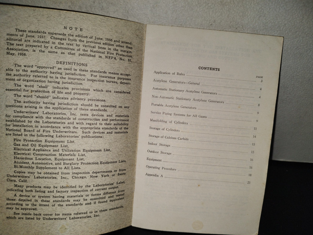 202- Installation And Operation Of Gas Systems For Welding And Cutting. NBFU, No. 51, June 1958