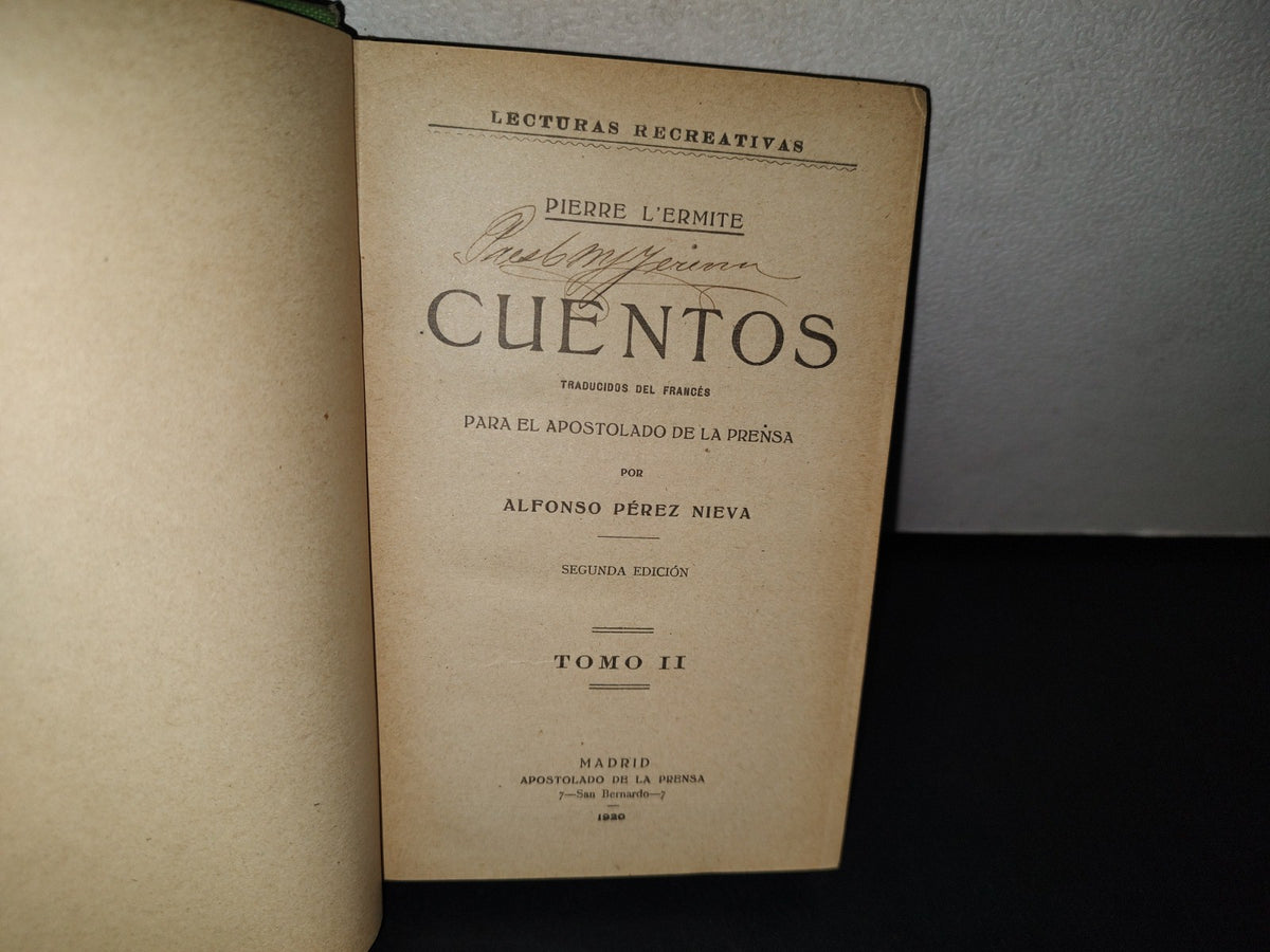180- Cuentos De Pierre L'Ermite - Tomo II - Apostolado De La Prensa. Madrid, 1920