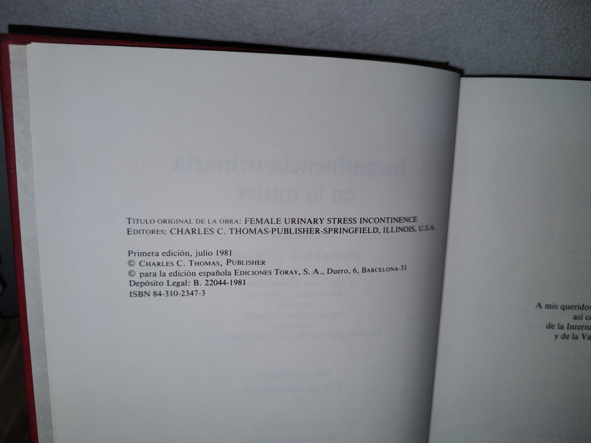 179- Incontinencia Urinaria En La Mujer - Edward B. Cantor - 1981