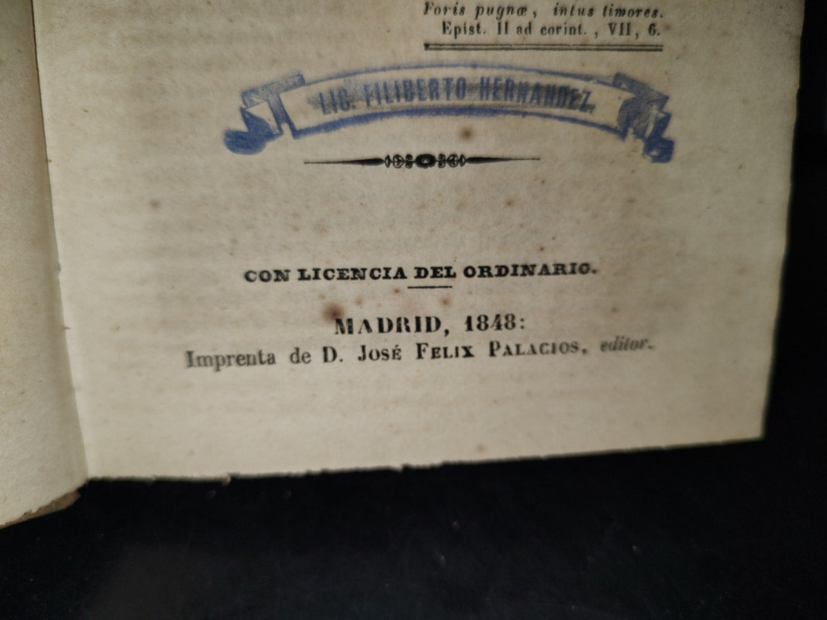 65- Casos De Conciencia Con Motivo De Las Libertades Ejercidas O Reclamadas Por Los Católicos - Madrid. Imprenta De D. José Felix Palacios, Editor, 1848