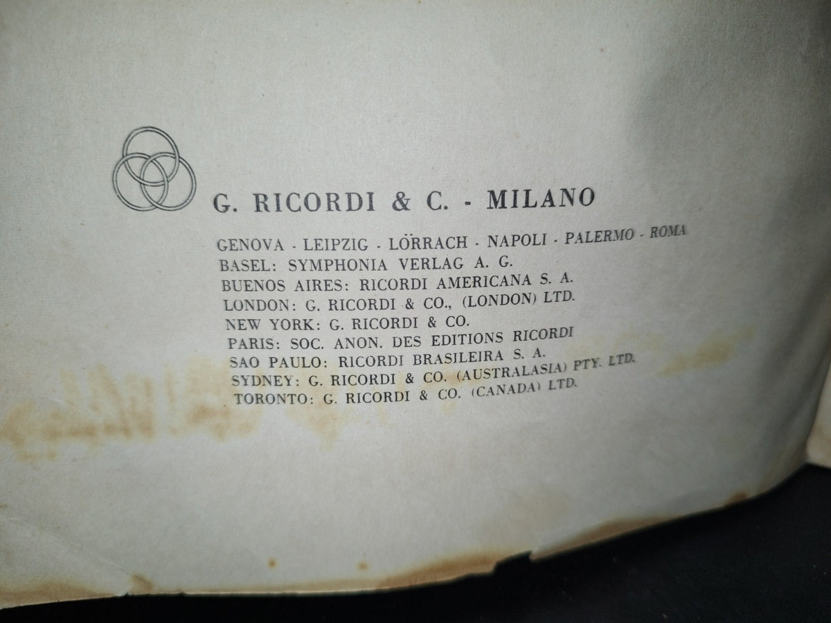 212- Antiguo Libro De Partituras: Perosi. Missa Eucharistica - Ricordi - 1944