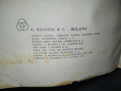 212- Antiguo Libro De Partituras: Perosi. Missa Eucharistica - Ricordi - 1944