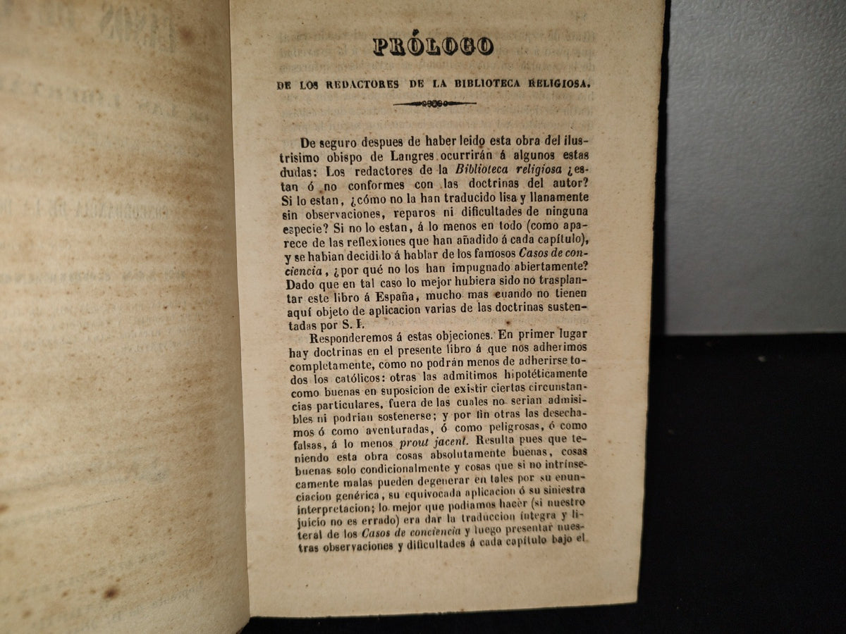 65- Casos De Conciencia Con Motivo De Las Libertades Ejercidas O Reclamadas Por Los Católicos - Madrid. Imprenta De D. José Felix Palacios, Editor, 1848