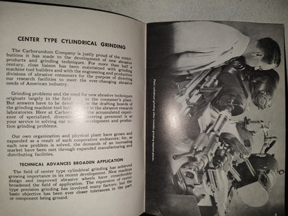 202- Center Type Cylindrical Grinding. Carborundum Trade Mark - Booklet Number 9 - 60's
