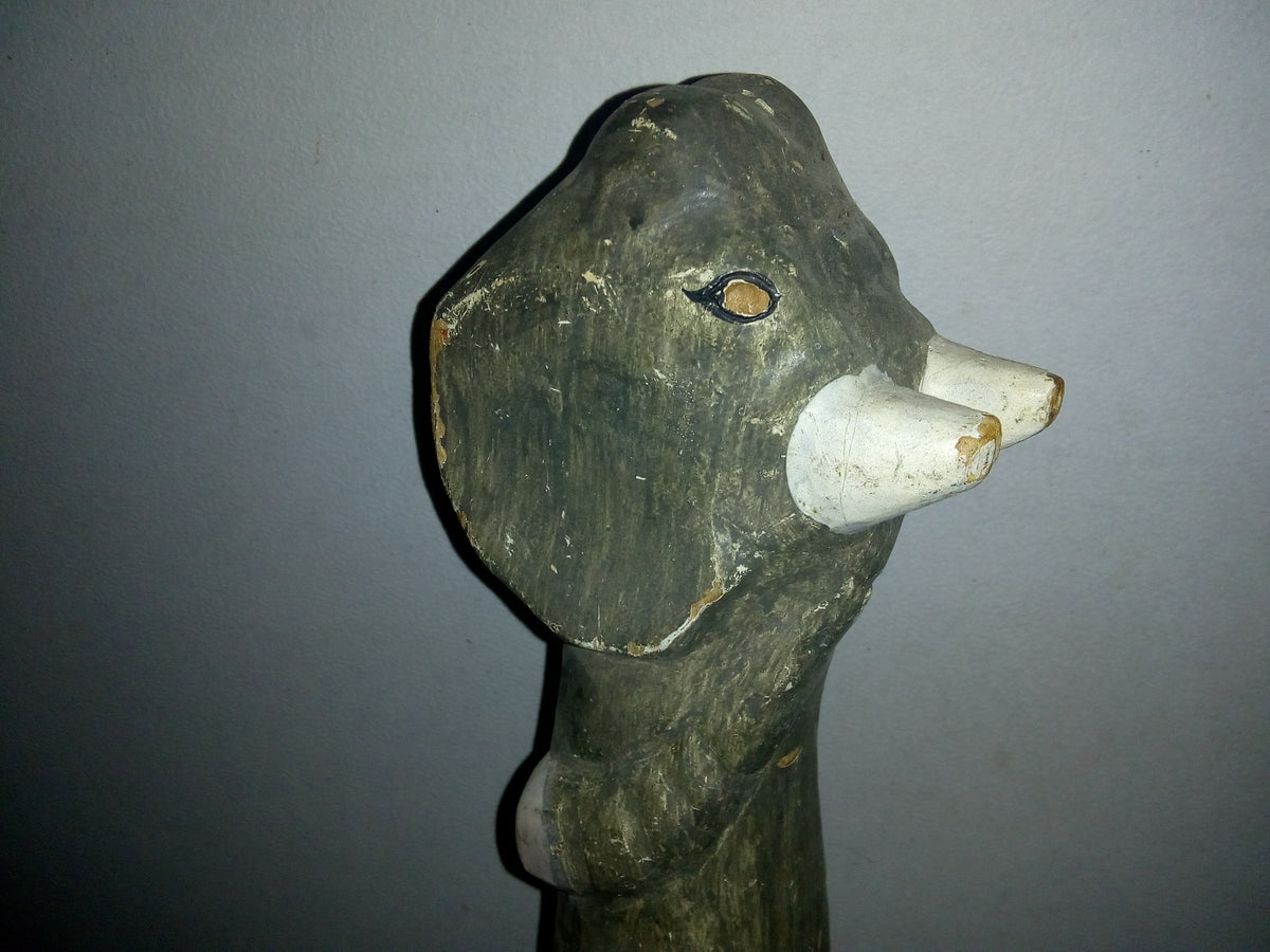 A2- Elefante Africano Tallado En Madera - 80's - 90's