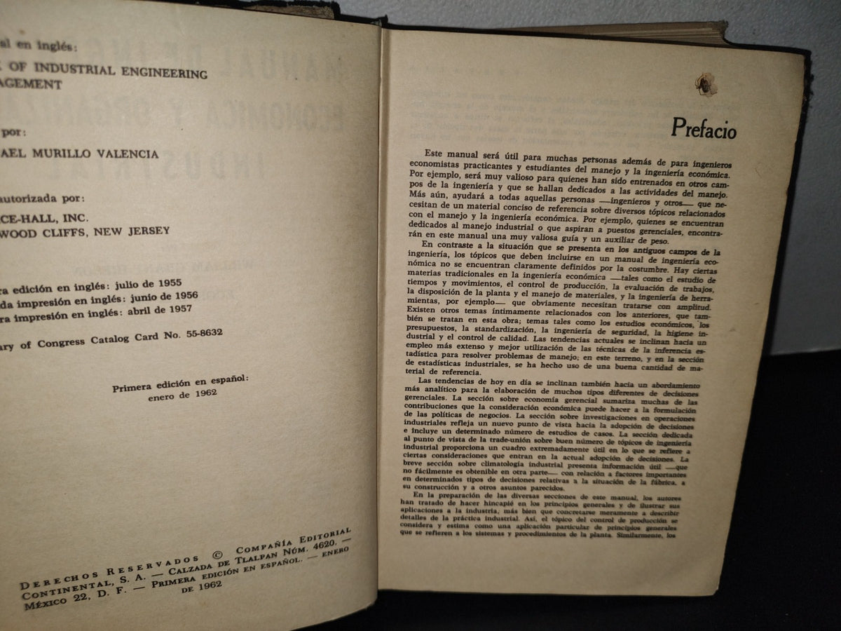 173- Manual De Ingeniería Económica Y Organización Industrial. Tomo Ii - William Grant Ireson - Compañía Editorial Continental, S. A., Primera Edición 1962