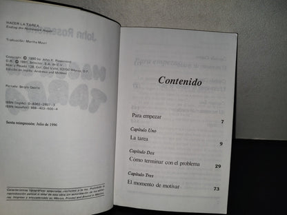 201- Hacer La Tarea. Las Obligaciones De Los Padres Y Las Obligaciones De Los Hijos - John Rosemond - Editorial Selector, 1996