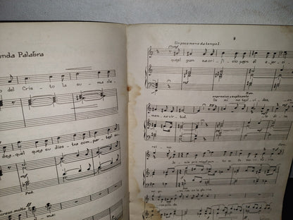 212- Antiguo Libro De Partituras Introducción Y 7 Palabras De Ntro. Señor Jesucristo. Dos Voces Iguales Y Órgano 1933