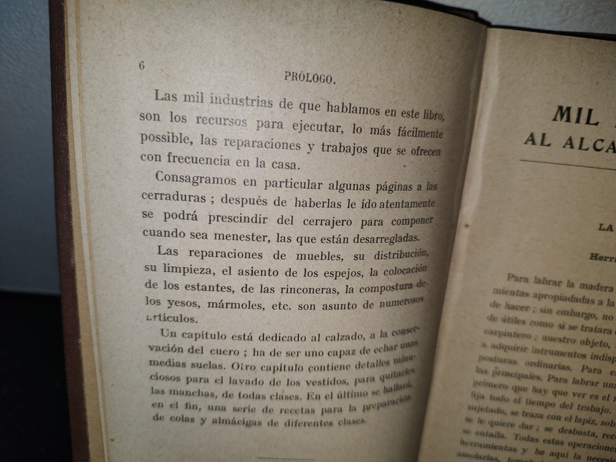 60- Mil Industrias Al Alcance De Todos. Manual Para Conservar Y Recomponer Los Objetos Destinados A Uso Doméstico - Paris, Garnier Hermanos, Libreros-Editores,  1925