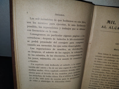60- Mil Industrias Al Alcance De Todos. Manual Para Conservar Y Recomponer Los Objetos Destinados A Uso Doméstico - Paris, Garnier Hermanos, Libreros-Editores,  1925