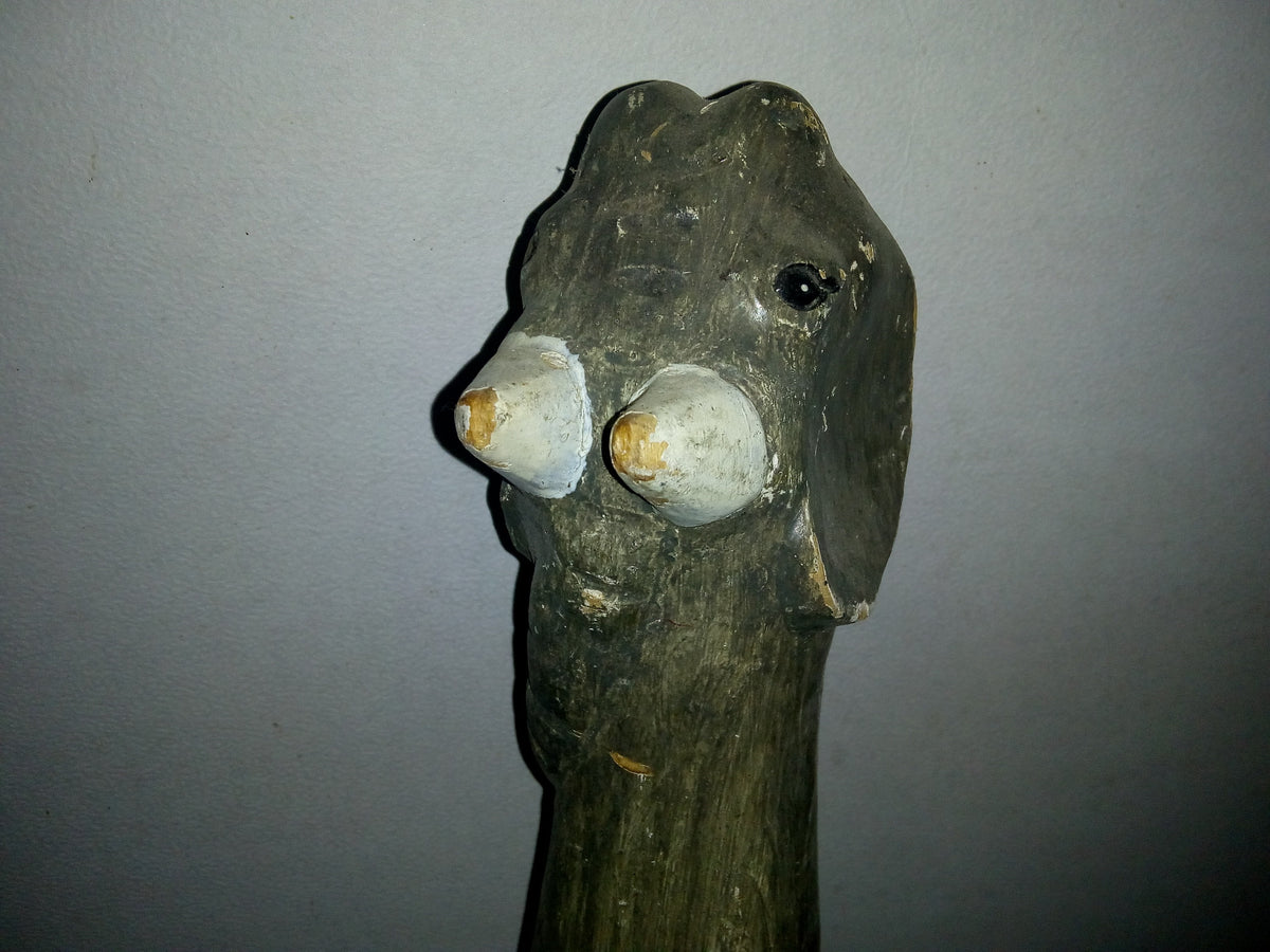 A2- Elefante Africano Tallado En Madera - 80's - 90's