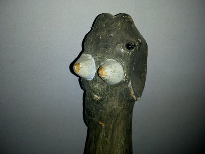 A2- Elefante Africano Tallado En Madera - 80's - 90's
