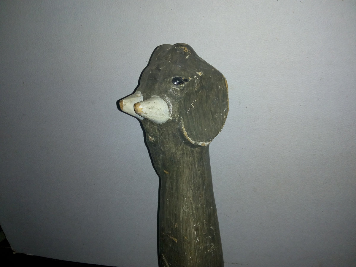 A2- Elefante Africano Tallado En Madera - 80's - 90's