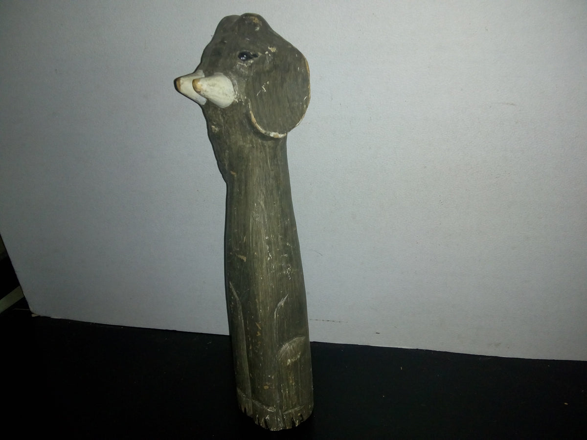 A2- Elefante Africano Tallado En Madera - 80's - 90's