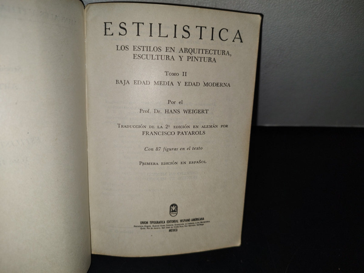 75- Estilística 2. Baja Edad Media Y Edad Moderna - Hans Weigert - 1962