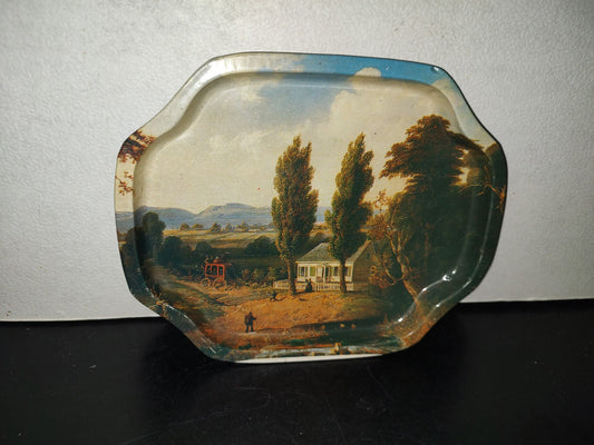 A6- Charolita Vintage Decorativa Paisaje Y Cabaña - 90S