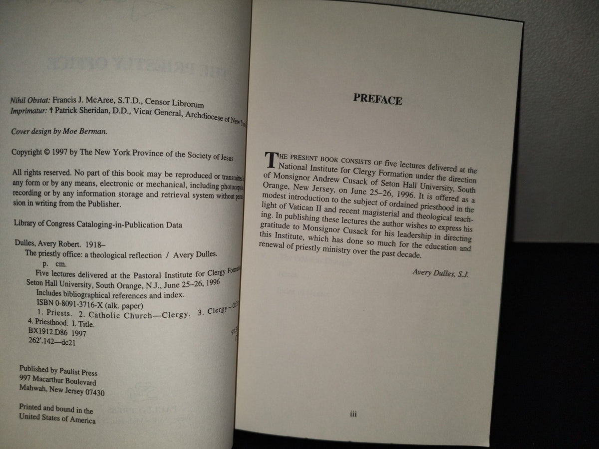 209- The Priestly Office. A Theological Reflection - Avery Dulles, S.J.