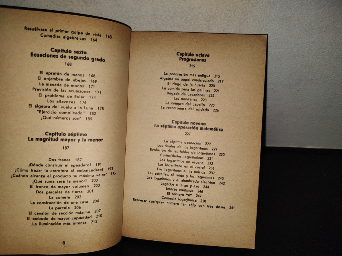 202- Álgebra Recreativa - Y. Perelman - Ediciones Quinto Sol - 1983