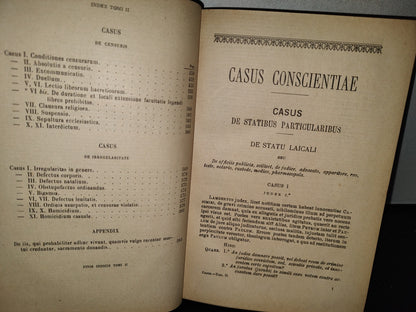 60- Latín. Casus Conscientiae. Los 2 Tomos - Joanne Petro Gury - 1908 Y 1903
