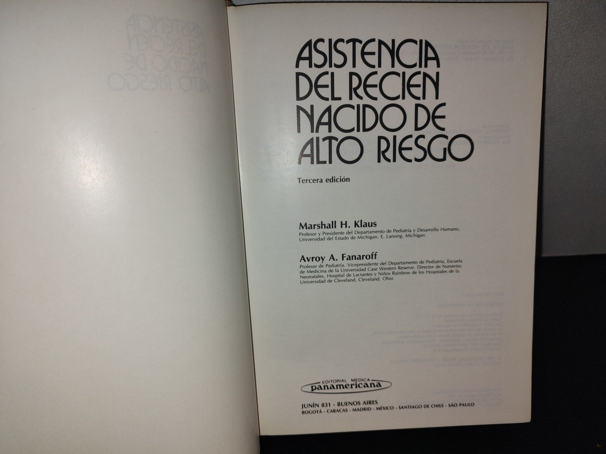 114- Asistencia Del Recién Nacido De Alto Riesgo - Klaus / Fanaroff - Panamericana 1987