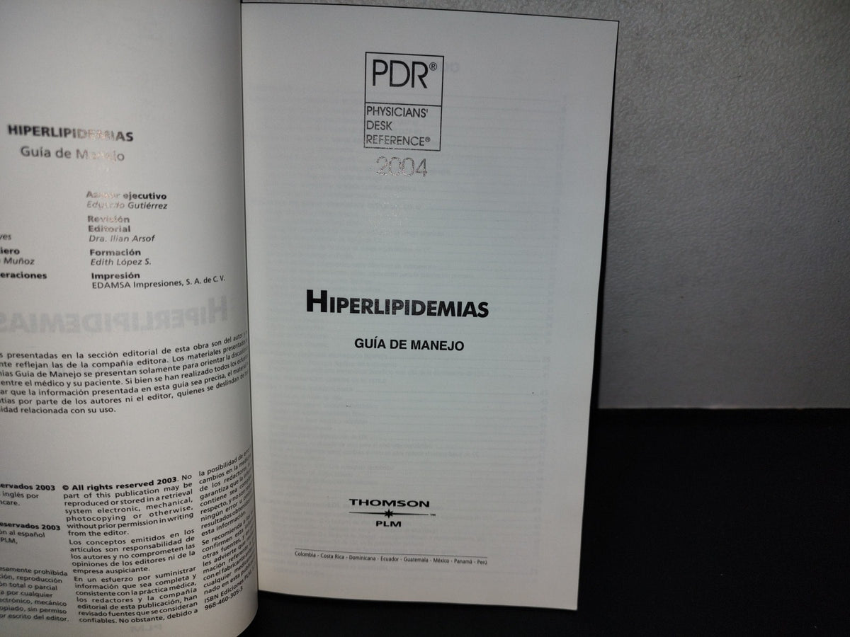 143- Hiperlipidemias. Guía De Manejo - Thomson. Plm - 2003
