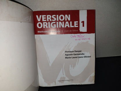 196- Método De Francés: Version Originale 1. Méthode De Français. Livre De L'élève