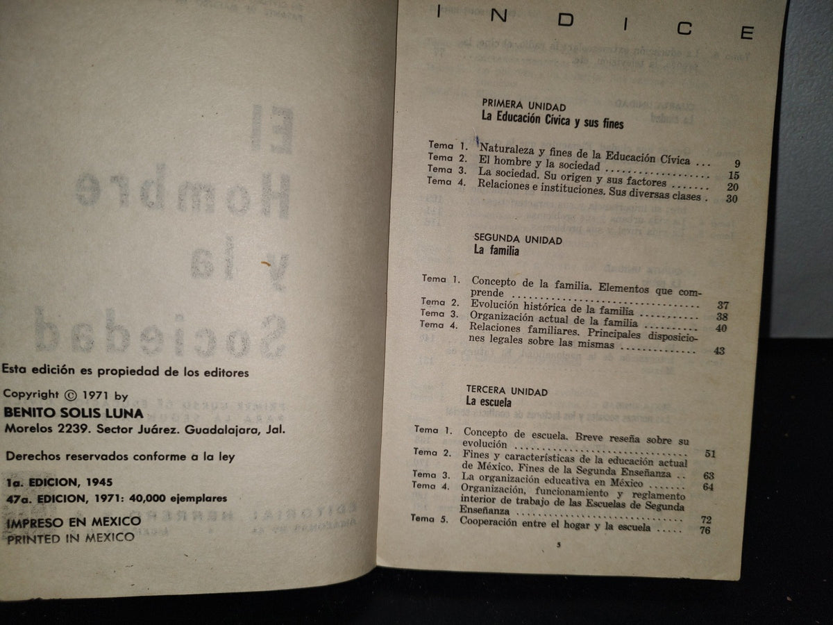 64- El Hombre Y La Sociedad - Benito Solís Luna - 1971