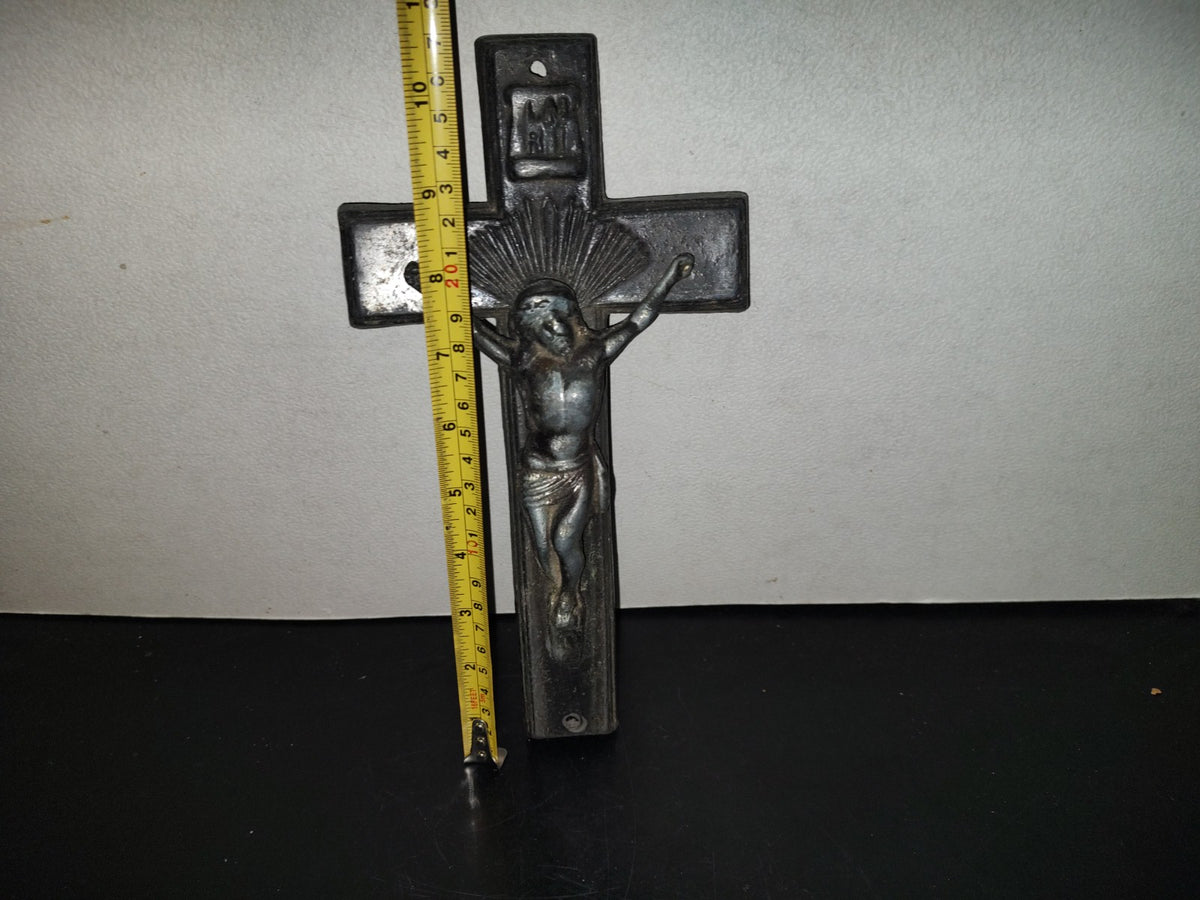 A6- Antiguo Crucifijo De Metal Macizo - 50'S - 60'S