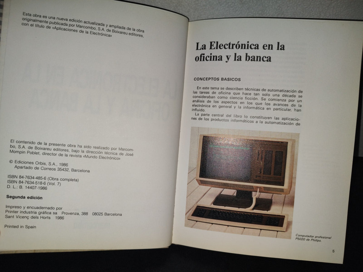 199- La Electrónica En La Oficina Y En La Banca. Biblioteca De Electrónica Informática. Orbis - 1986