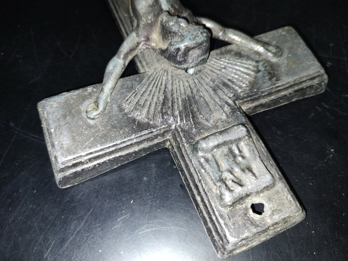 A6- Antiguo Crucifijo De Metal Macizo - 50'S - 60'S