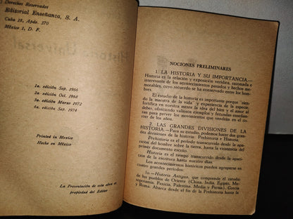 85- Historia Universal Para El Primer Año De Segunda Enseñanza - Bernardo Zepeda Sahagún - 1974